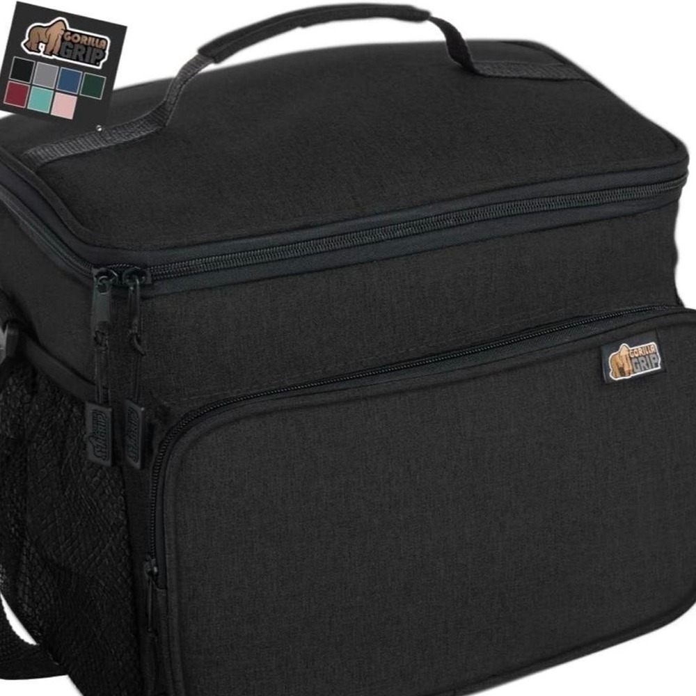 Gorilla Grip Women Black Insulated Lunch Bag 15L Leakproof 24-Can NWT
